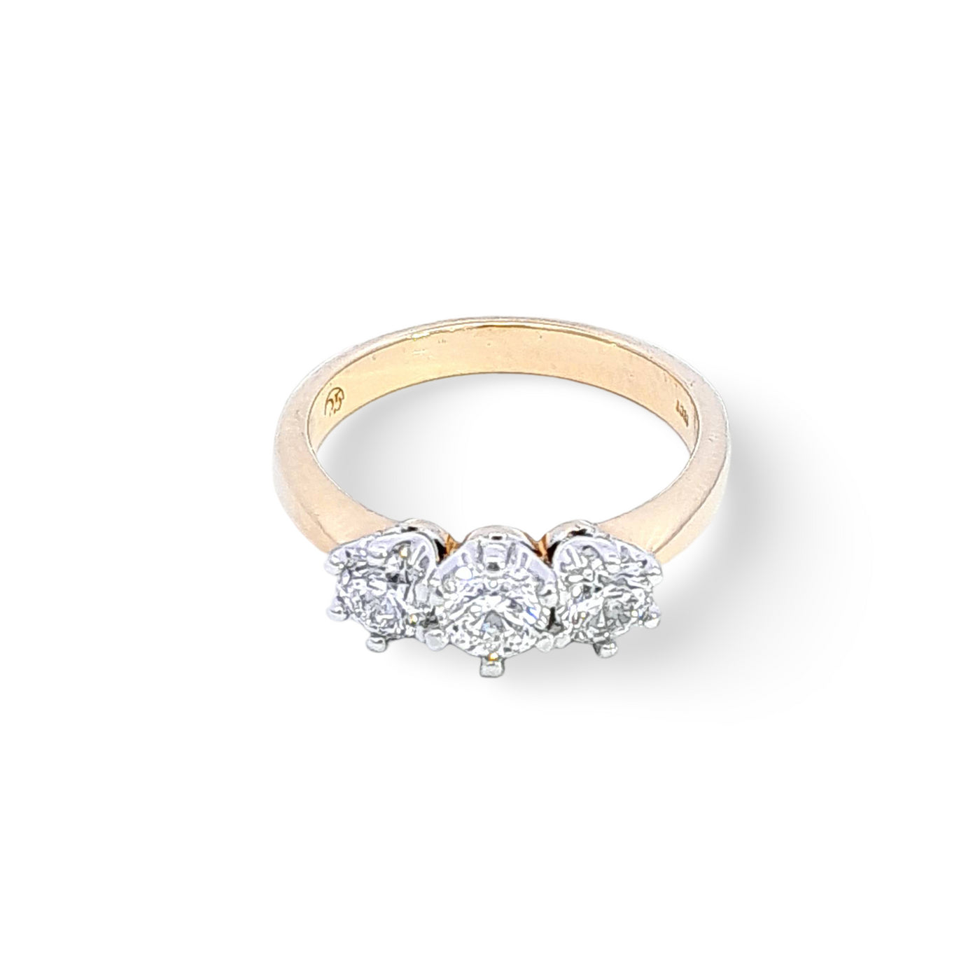 18ct TT 3 x Stone Diamond ring