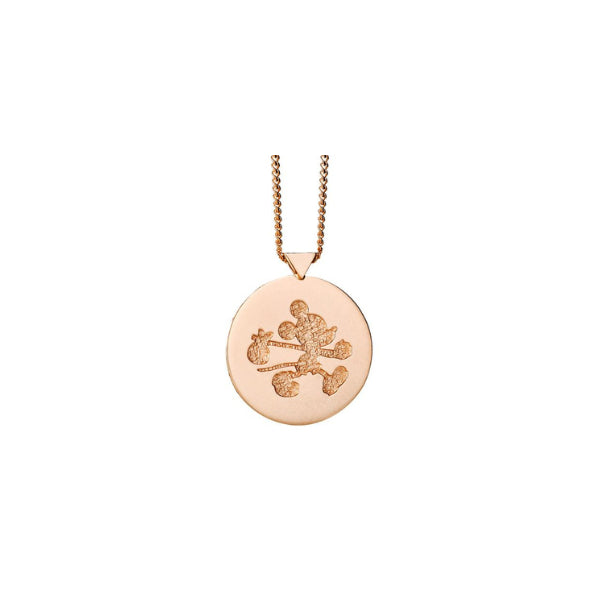 9ct Rose Gold Gold Mickey Stamp Necklace