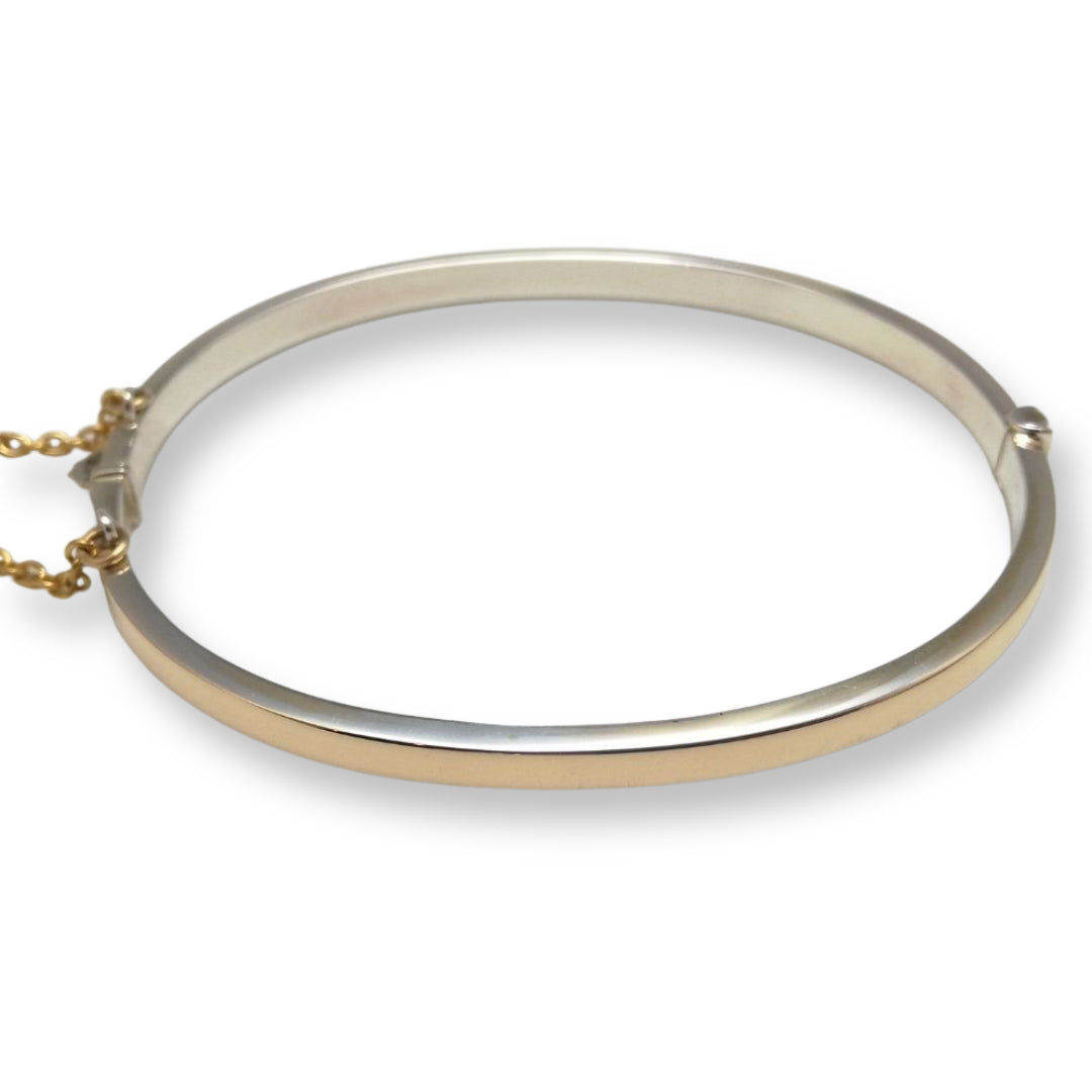 9ct Yellow Gold on Sterling Silver Snap Bracelet