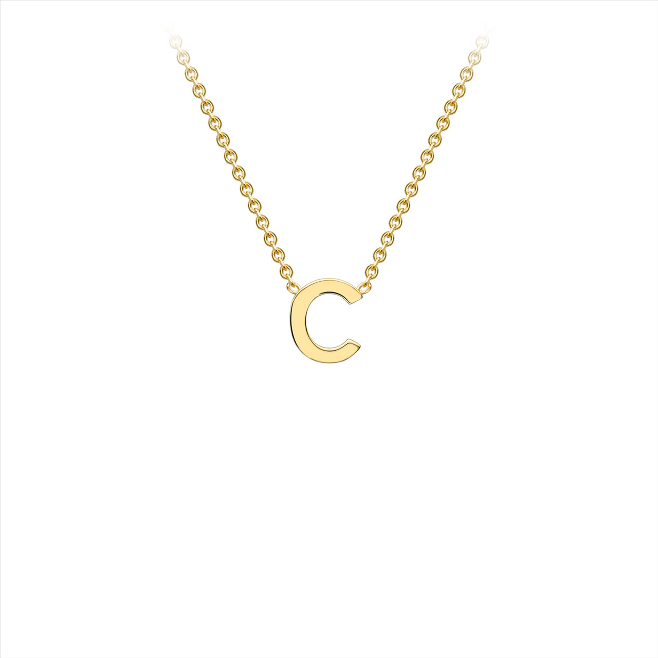 9ct Yellow Gold Initial C Necklace 38cm+5cm