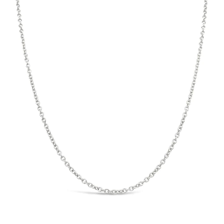 9ct White Gold Round Cable 30 Chain - 45cm