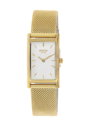 Ladies Titanium/Gold Dress Watch with Mesh Strap