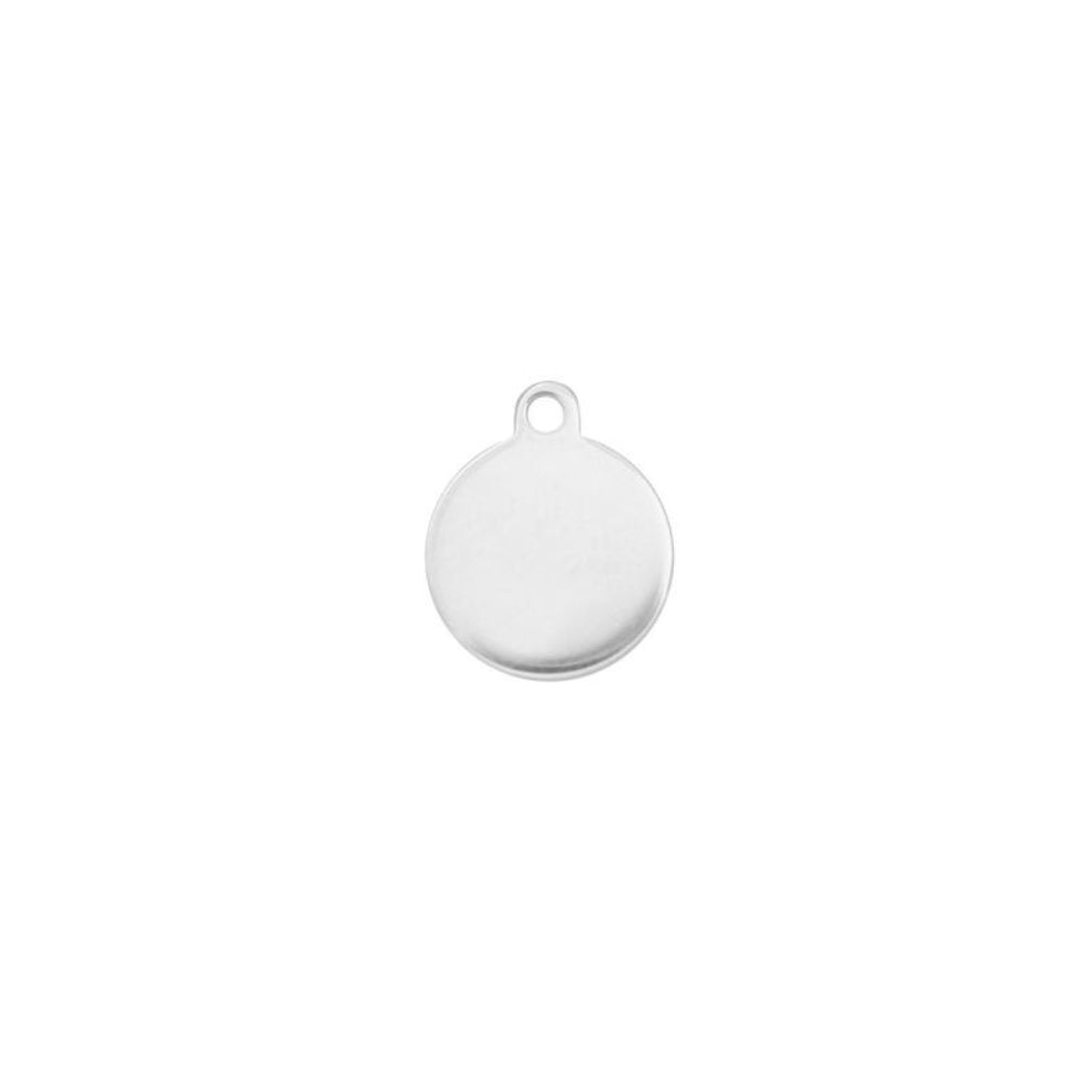 Sterling Silver 12mm Plain Disc Charm