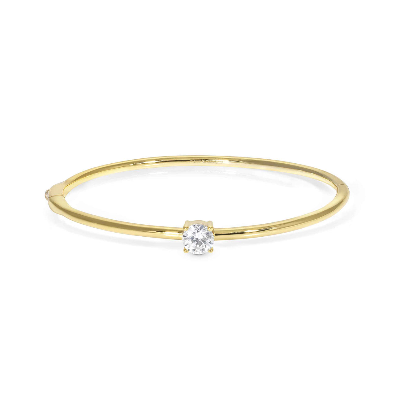 Colour Wave Yellow Gold Plated with CZ Bangle
