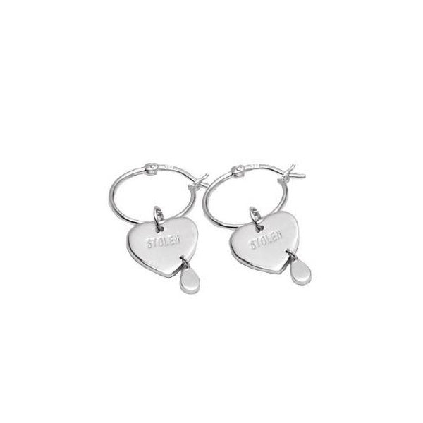 Sterling Silver Crying Heart Earring