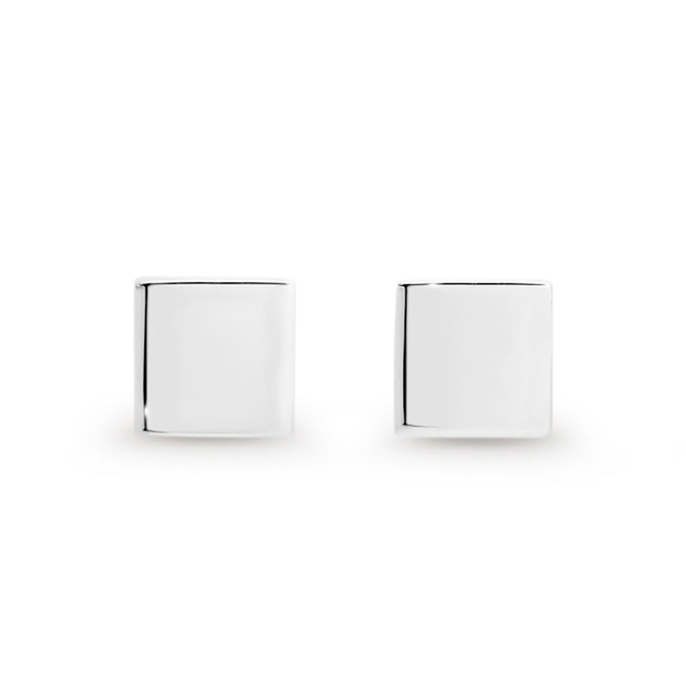 Sterling Silver Square Stud Earring