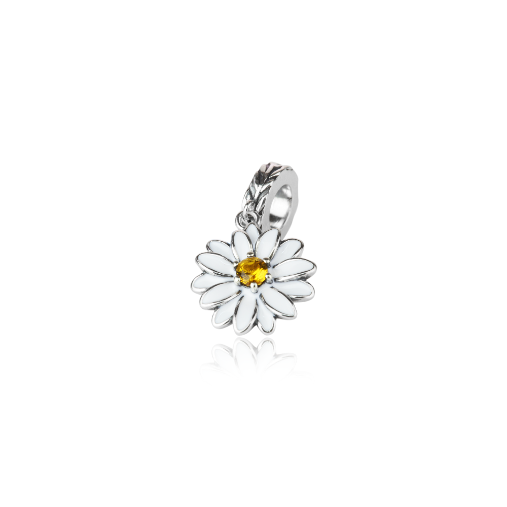 White Daisy Pendant Charm Cherished