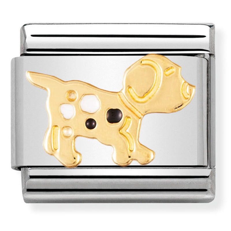 Composable Classic Link Dog in Enamel & 18ct Gold