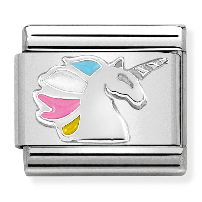 Composable Classic Link Unicorn in Enamel & Sterling Silver