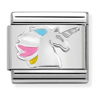 Composable Classic Link Unicorn in Enamel & Sterling Silver