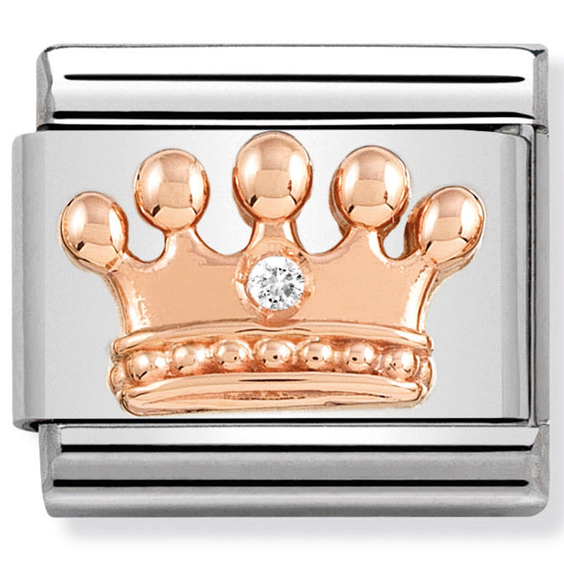 Composable Classic Link Crown with Cubic Zirconia & 9ct Rose Gold