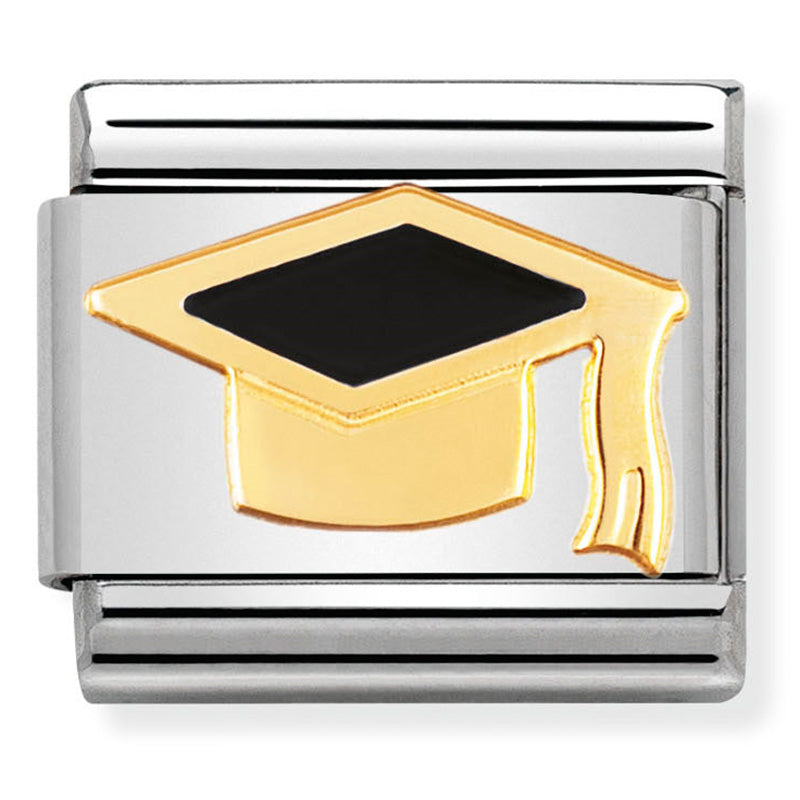 Composable Classic Link Graduation Cap in Enamel & 18ct Yellow Gold