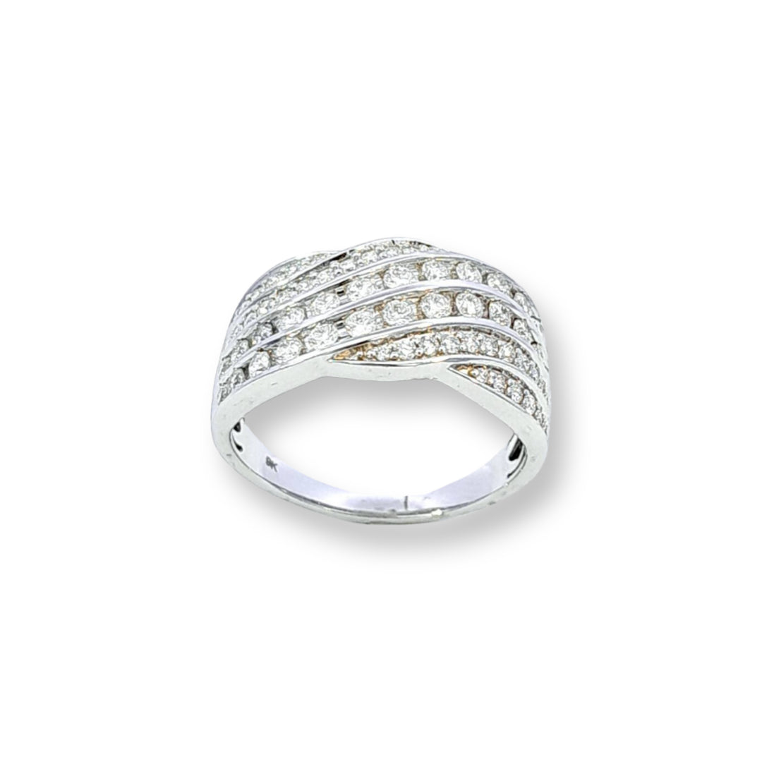 9ct White Gold Multi-Diamond Ring