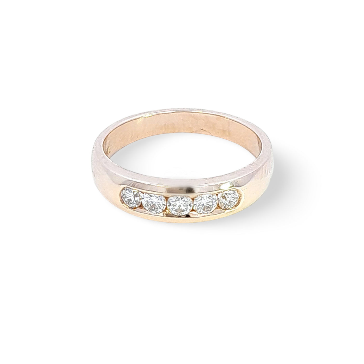 9ct Yellow Gold Diamond Channel Ring
