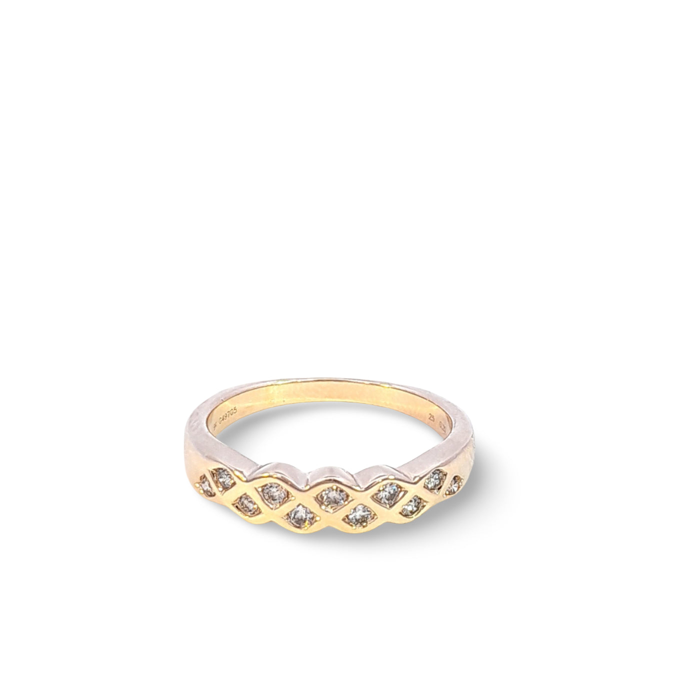 9ct Yellow Gold Diamond Plated Ring