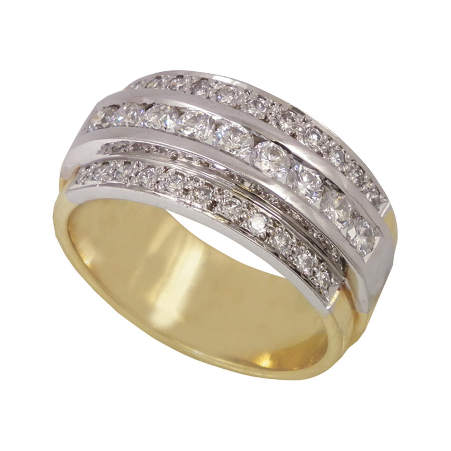 9ct TT 0.70ct Multi Set Diamond Ring