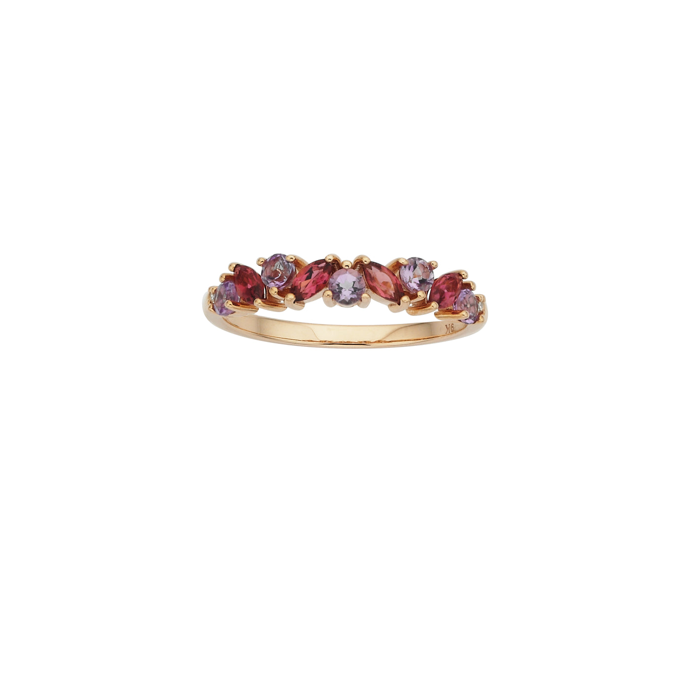 9ct Rose Gold Pink Amethyst, Pink Tourmaline & Diamond Ring