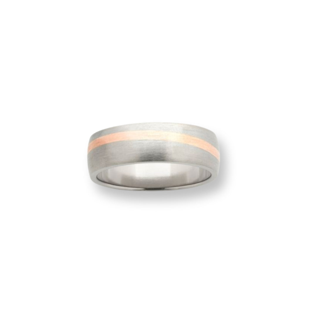 Titanium & Rose Gold Wedding Ring