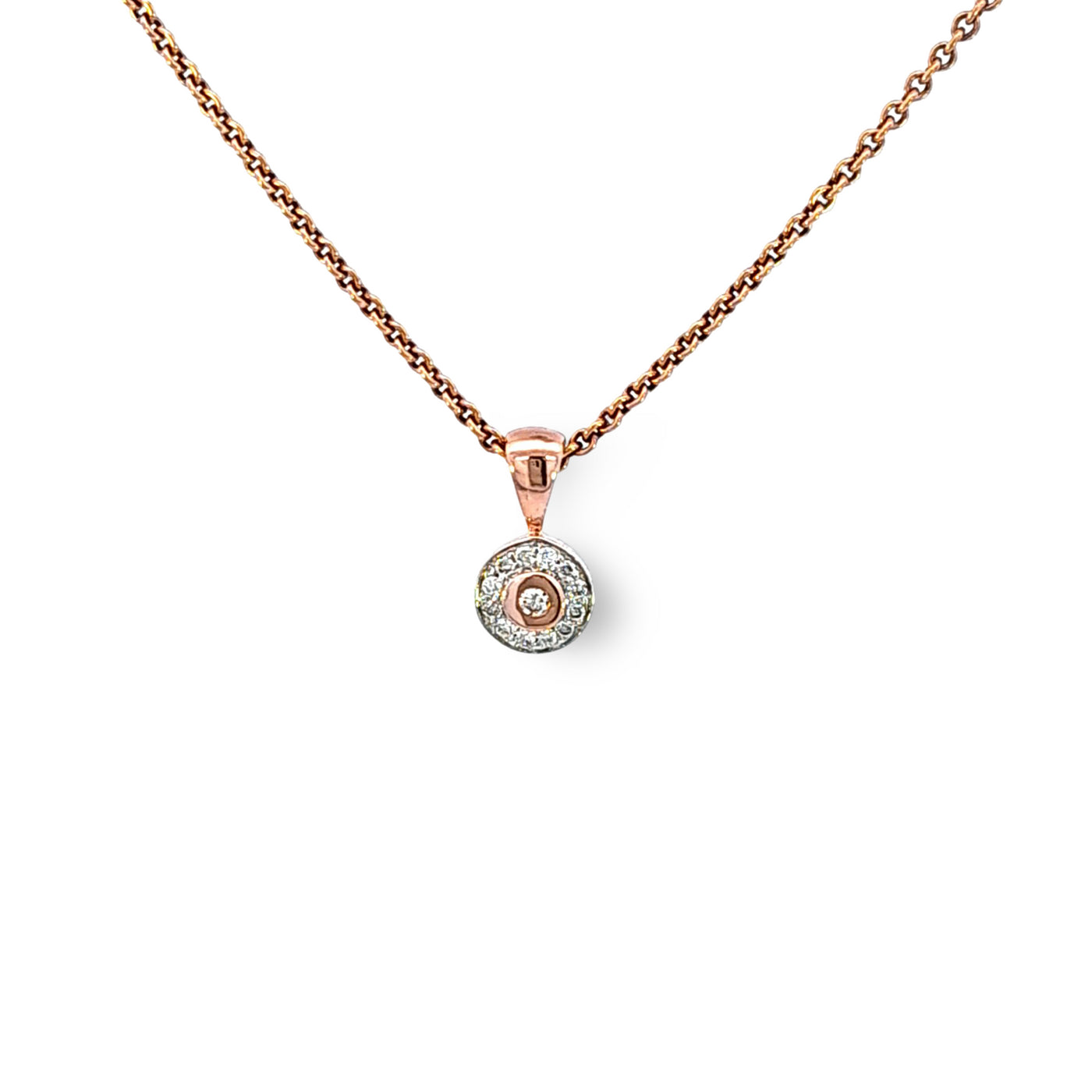 9ct Rose Gold Diamond Necklace