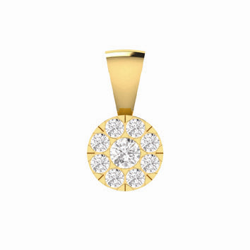 9ct Yellow Gold 0.50ct Cluster Diamond Pendant