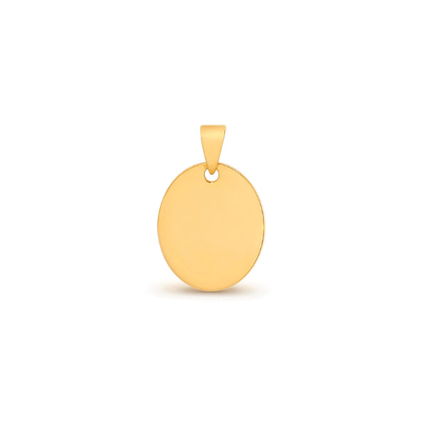 9ct Yellow Gold Oval Disc Pendant