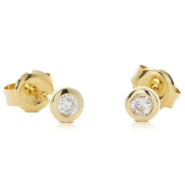10ct Yellow Gold Diamond Stud Earring