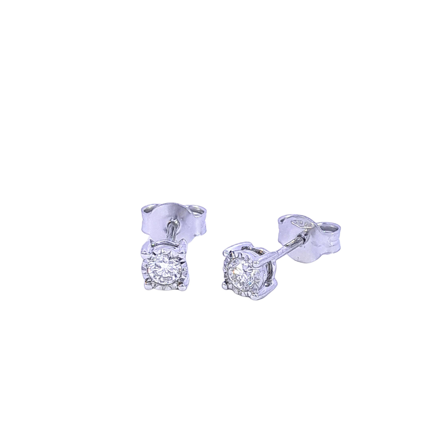 9ct White Gold Diamond 0.25ct Illusion Stud Earring