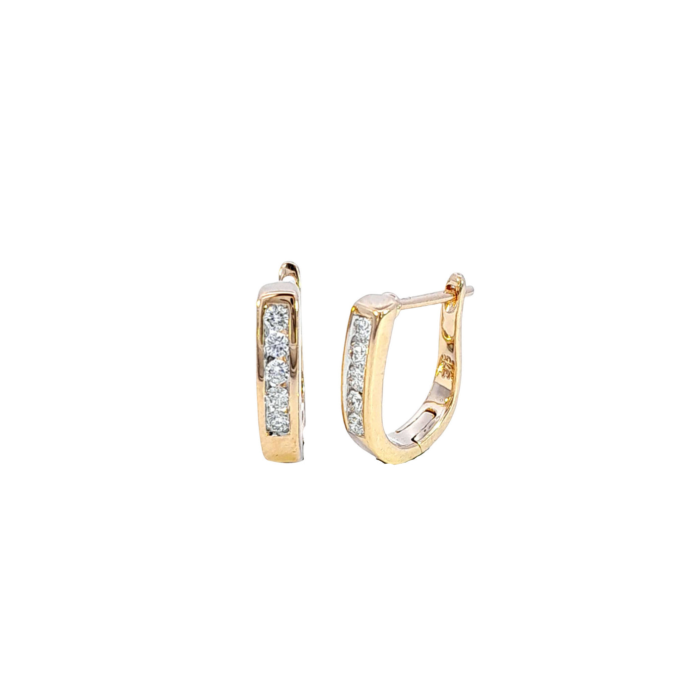 9ct Yellow Gold Diamond Huggie Earring