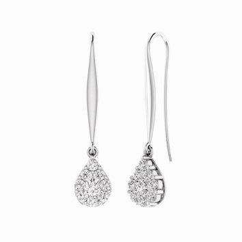 9ct White Gold 0.50ct Diamond Drop Earring