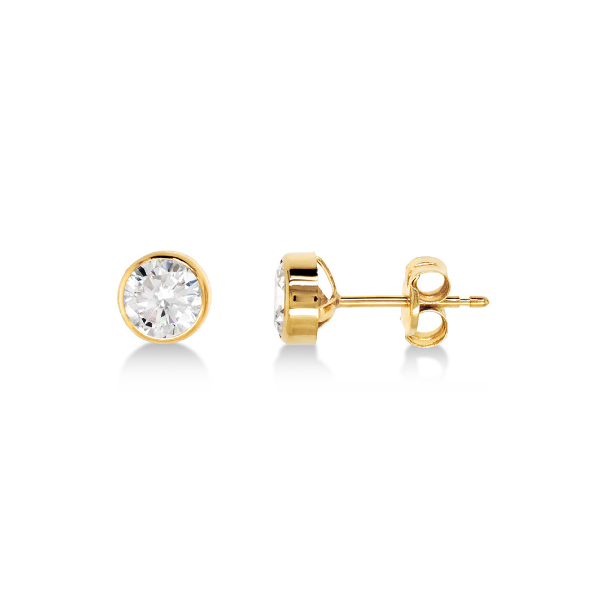 9ct Yellow Gold CZ Stud Earring