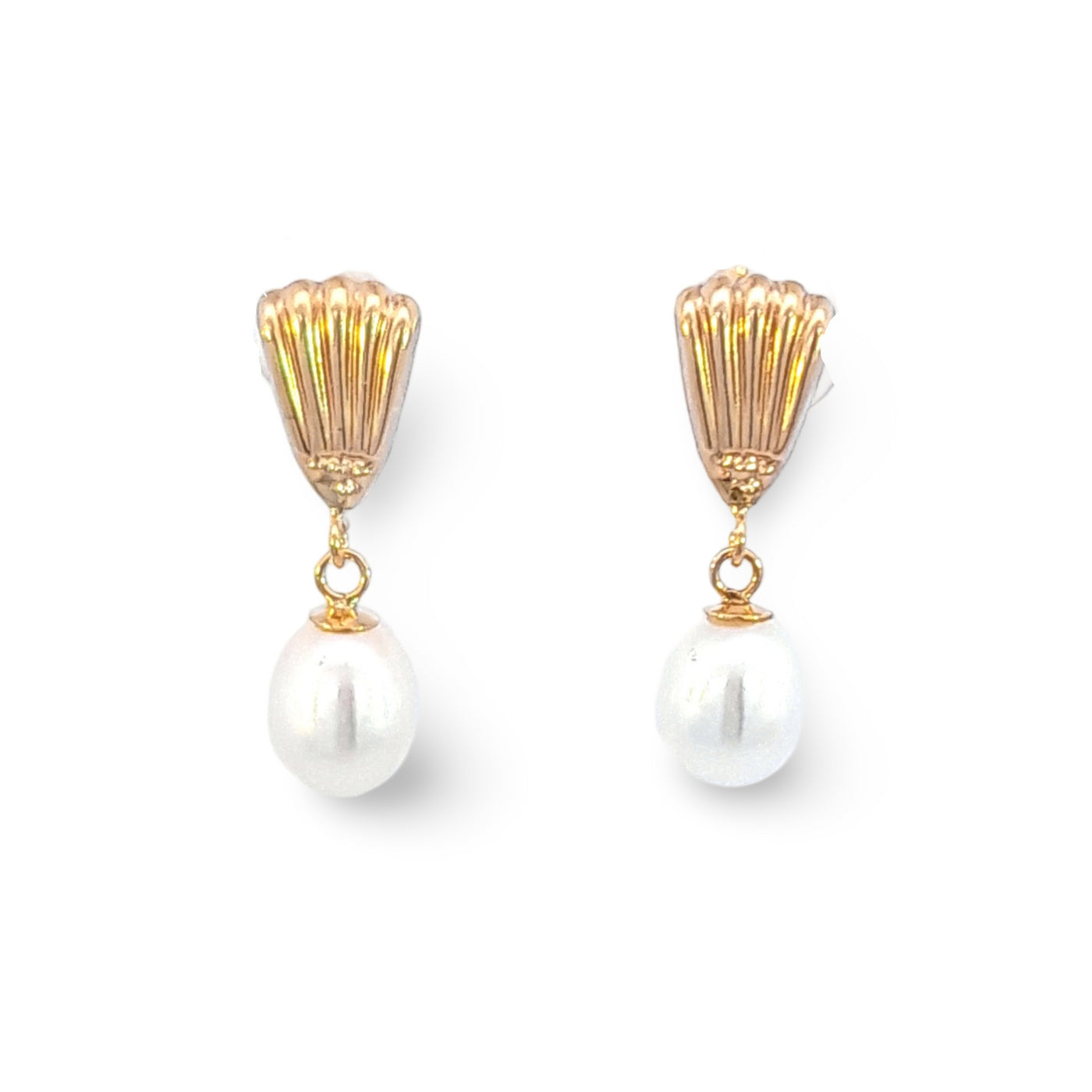 9ct Yellow Gold Pearl Drop Earring