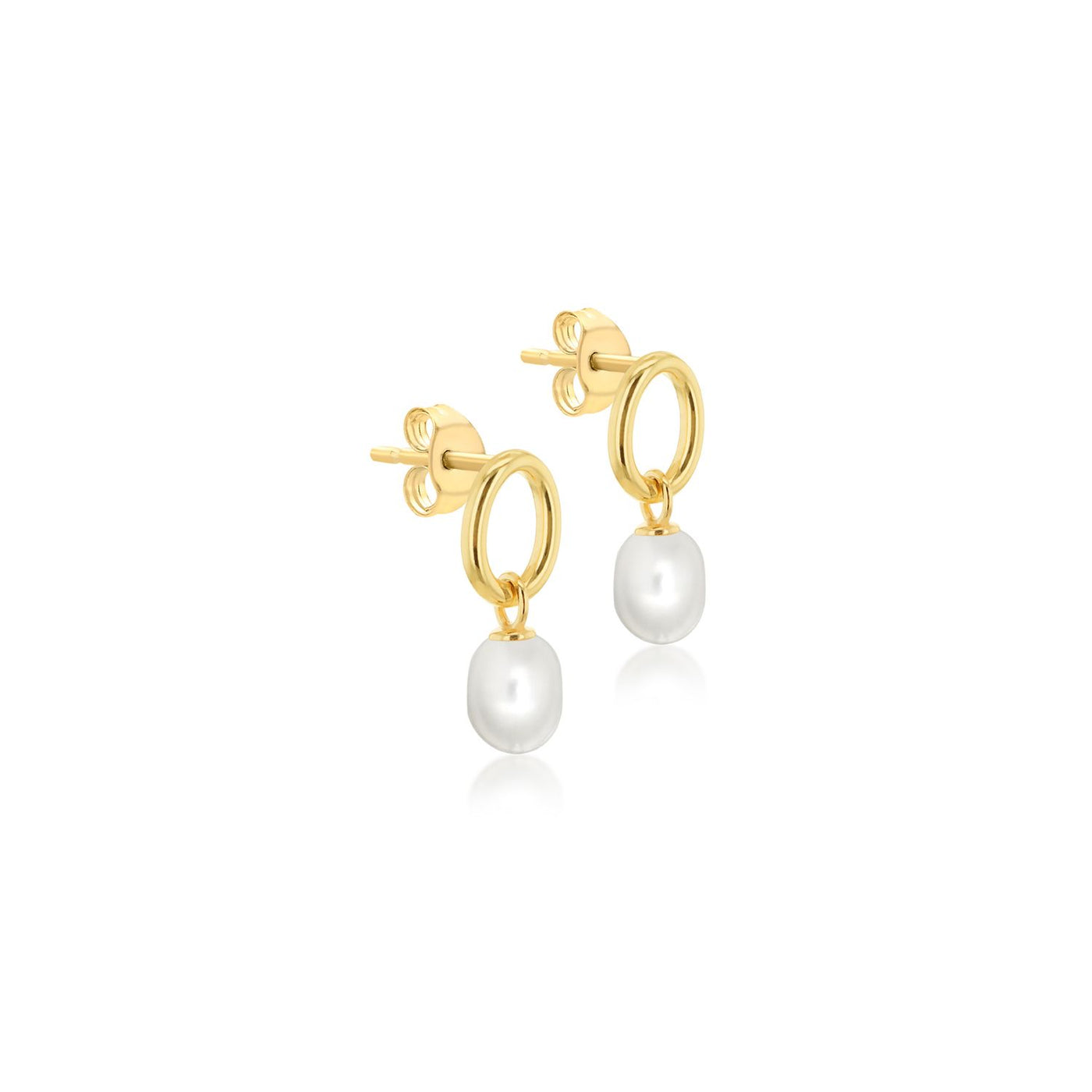 9ct Yellow Gold Freshwater Baroque Pearl Drop Earring