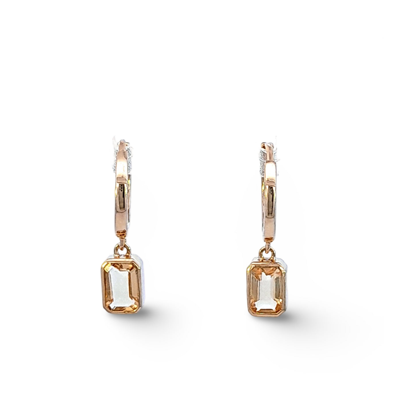 9ct Yellow Gold Citrine Drop Huggie Earring