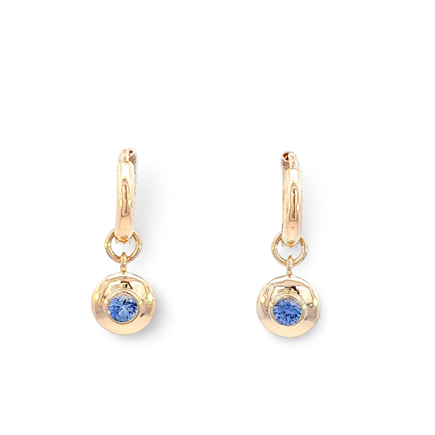 9ct Yellow Gold & Ceylon Sapphire Huggie Earring