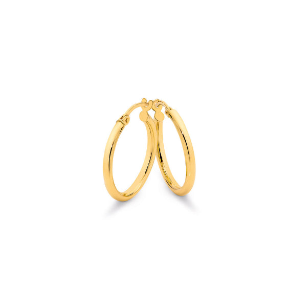 9ct Yellow Gold Medium Sized Hoop Earring