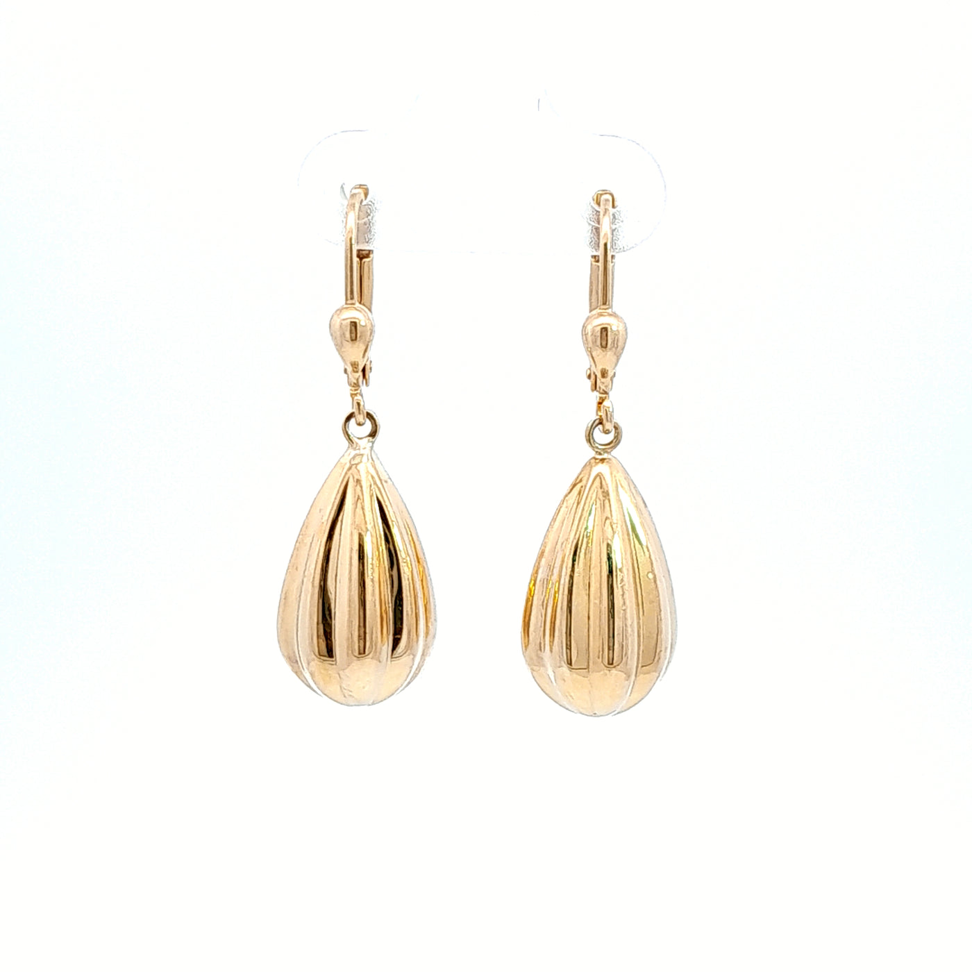 9ct Yellow Gold Oval Drop Earring