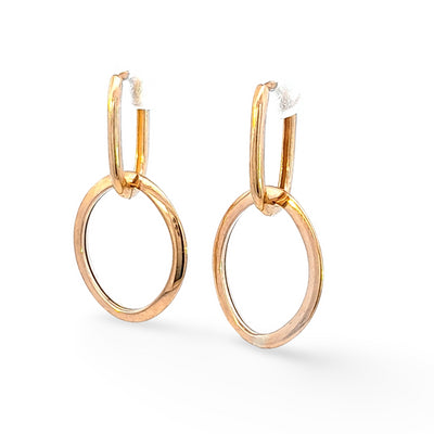 9ct Yellow Gold 2 x Piece Huggie Drop Earring