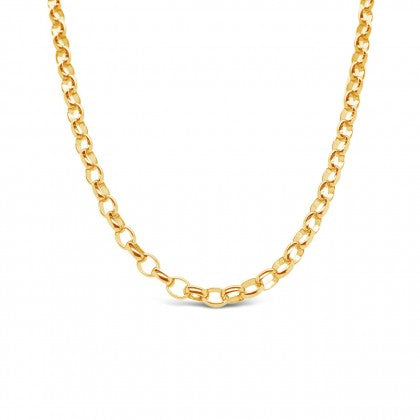 18ct Yellow Gold 45cm Oval Belcher Chain