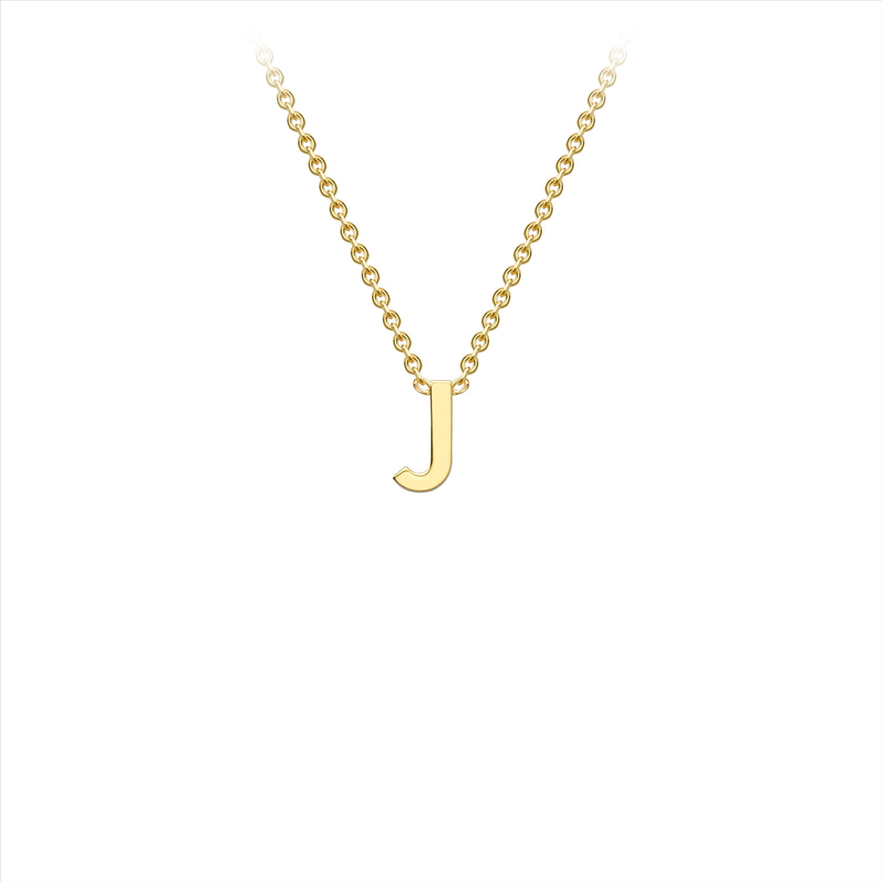 9ct Yellow Gold Initial J Necklace 38cm+5cm