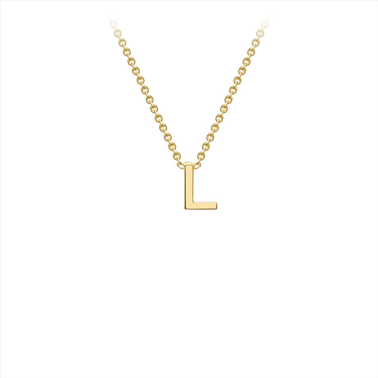 9ct Yellow Gold Initial L Necklace 38cm+5cm