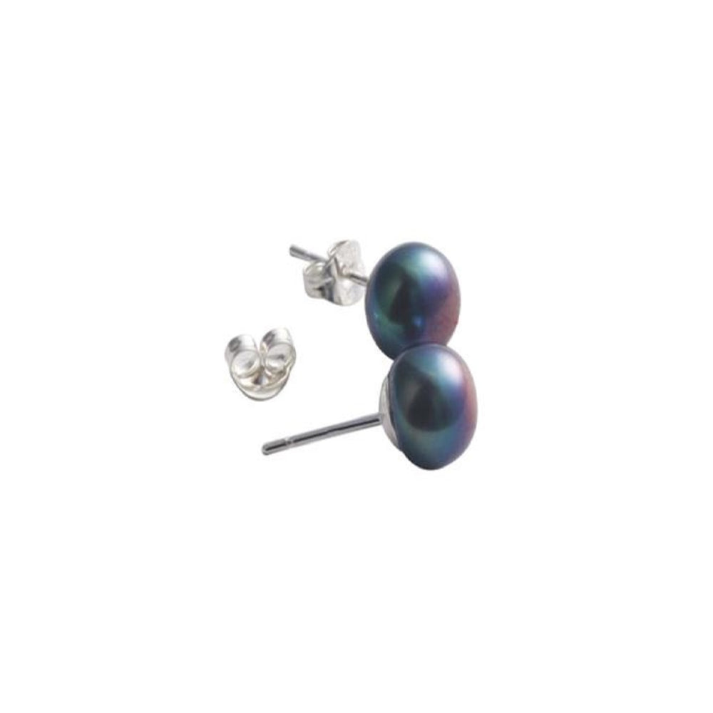 Sterling Silver Black Dyed (5mm) Freshwater Pearl Stud Earring