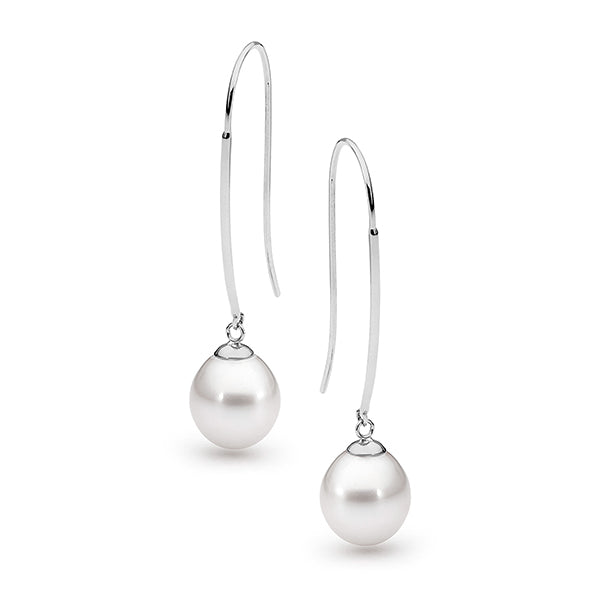 Sterling Servile Long Pearl Drop Earring
