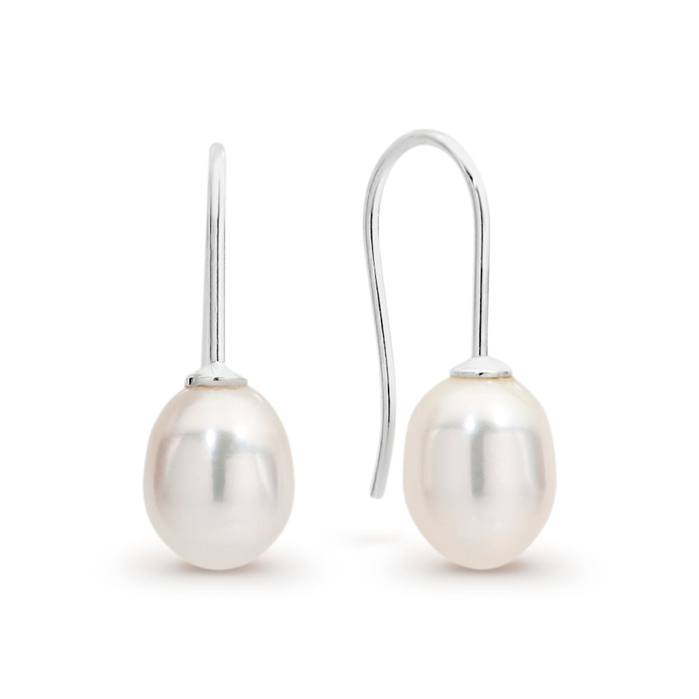 COUNTRY JEWEL STERLING SILVER FRESHWATER PEARL DROP EARRING