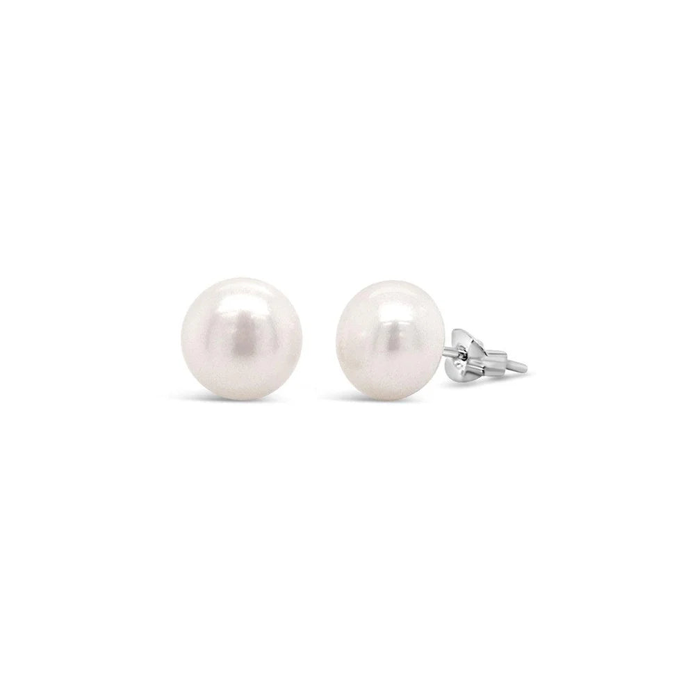 Sterling Silver White Freshwater Pearl Stud Earring