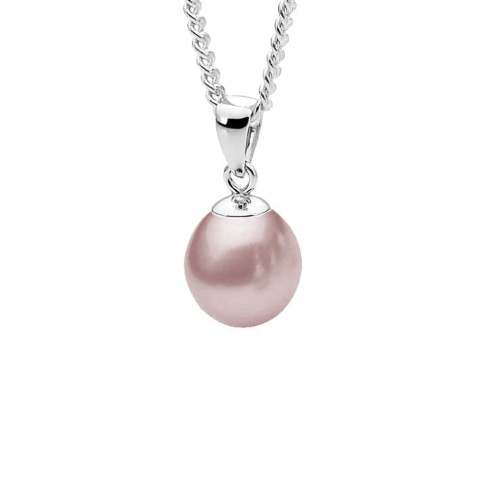 The Silver Moon Pendant - Pink