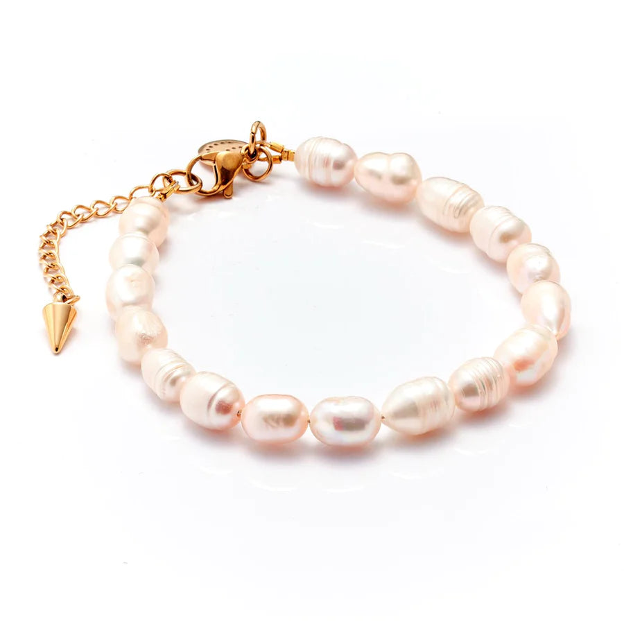 Blanc / Bracelet / Pearl + Gold