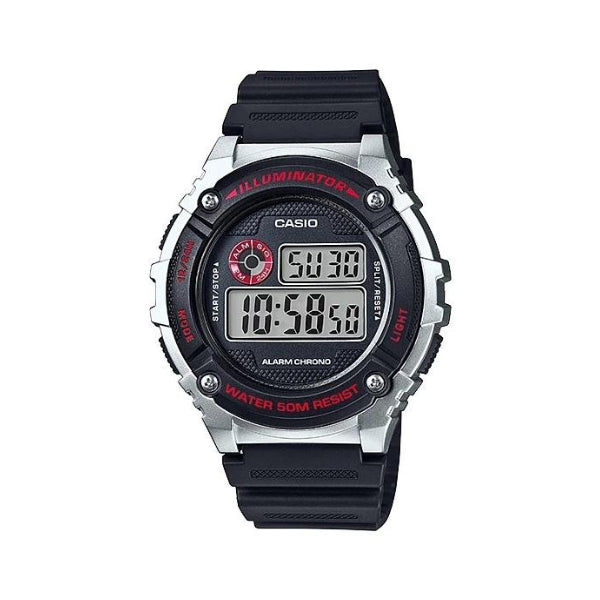 Black & Red Digital Illuminator Watch - W216H-1C