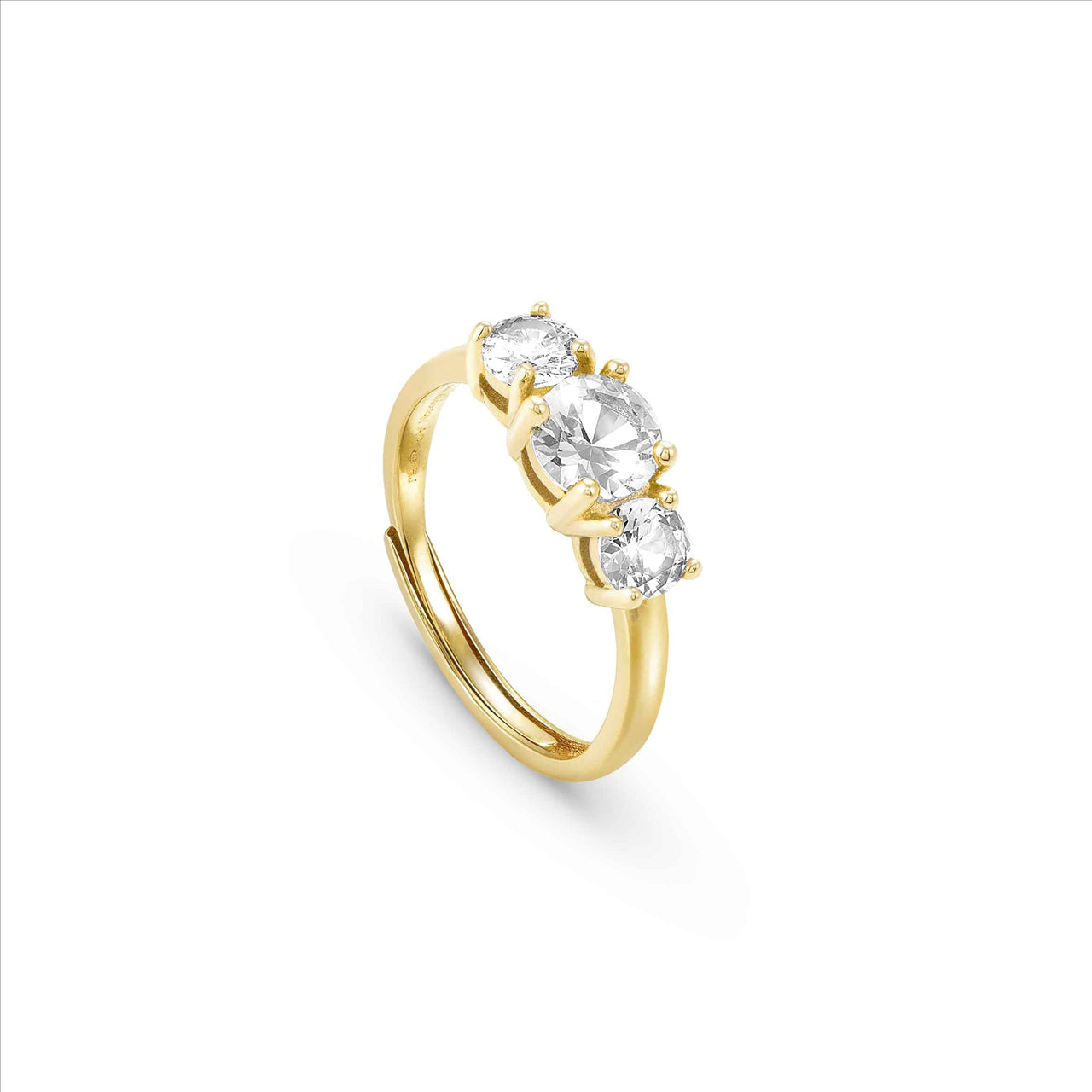 Colour Wave Sterling Silver Gold Plated CZ Ring