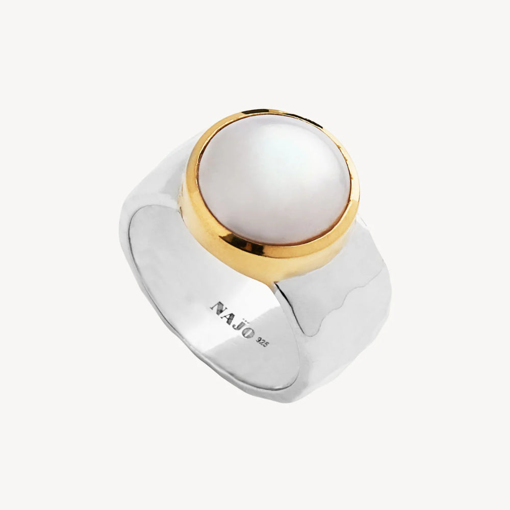 Chroma Silver/Gold Plated Pearl Ring