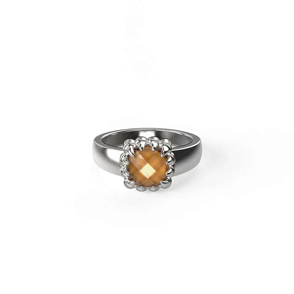 Sterling Silver Baby Claw Ring - Citrine